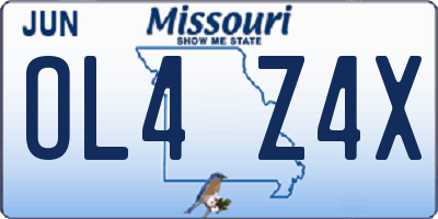 MO license plate OL4Z4X