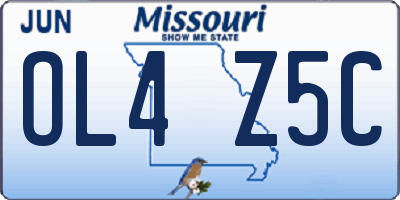 MO license plate OL4Z5C