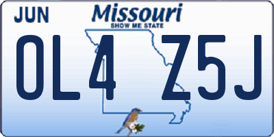 MO license plate OL4Z5J