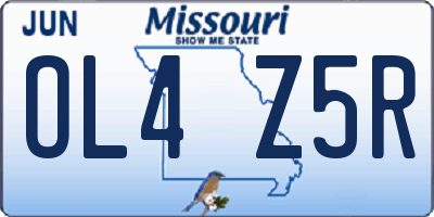 MO license plate OL4Z5R