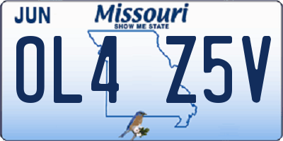 MO license plate OL4Z5V