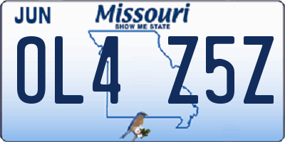 MO license plate OL4Z5Z