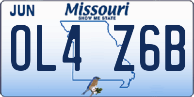 MO license plate OL4Z6B