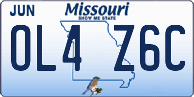 MO license plate OL4Z6C