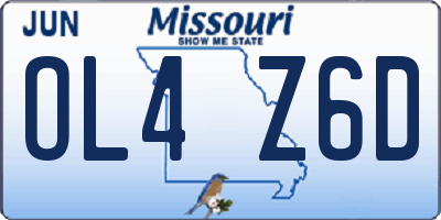 MO license plate OL4Z6D