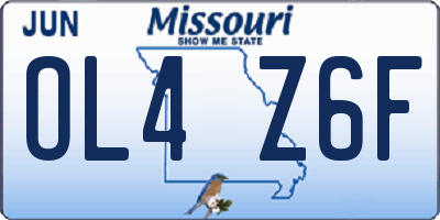 MO license plate OL4Z6F