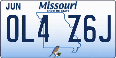 MO license plate OL4Z6J