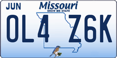 MO license plate OL4Z6K