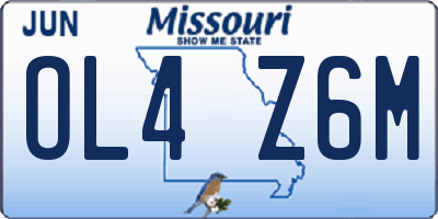 MO license plate OL4Z6M