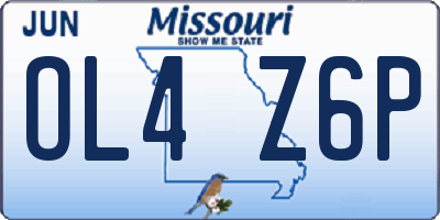 MO license plate OL4Z6P