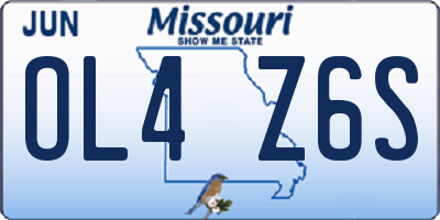 MO license plate OL4Z6S