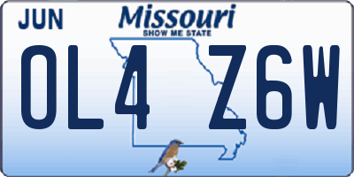 MO license plate OL4Z6W
