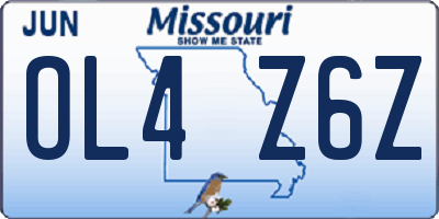 MO license plate OL4Z6Z