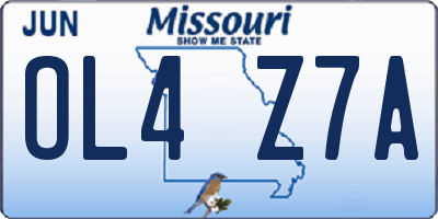MO license plate OL4Z7A