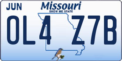 MO license plate OL4Z7B