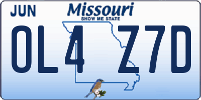 MO license plate OL4Z7D