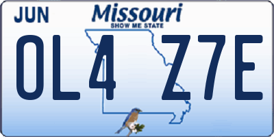 MO license plate OL4Z7E