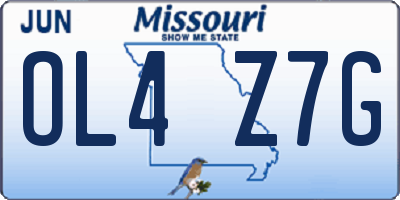 MO license plate OL4Z7G