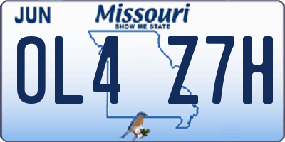 MO license plate OL4Z7H