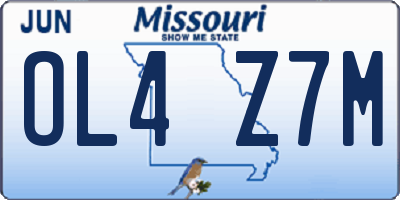 MO license plate OL4Z7M