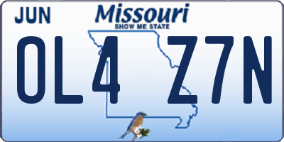 MO license plate OL4Z7N