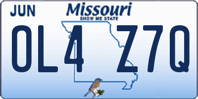MO license plate OL4Z7Q
