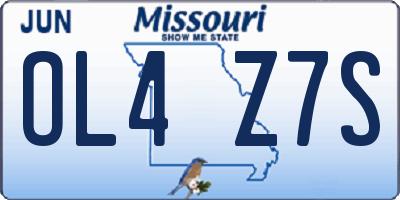 MO license plate OL4Z7S