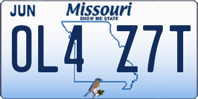 MO license plate OL4Z7T