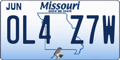 MO license plate OL4Z7W