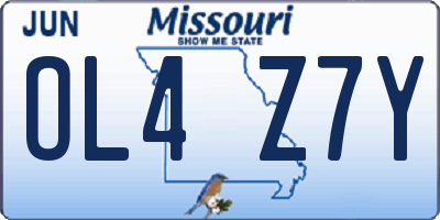 MO license plate OL4Z7Y