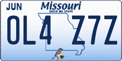 MO license plate OL4Z7Z
