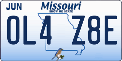 MO license plate OL4Z8E