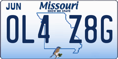 MO license plate OL4Z8G