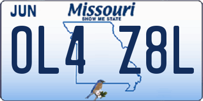 MO license plate OL4Z8L