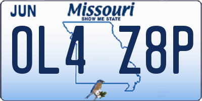MO license plate OL4Z8P