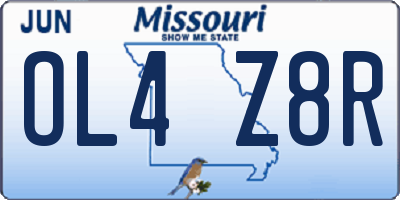 MO license plate OL4Z8R
