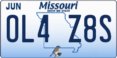 MO license plate OL4Z8S