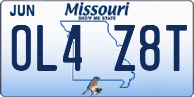 MO license plate OL4Z8T