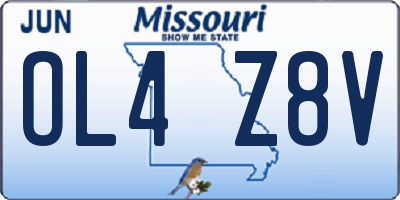 MO license plate OL4Z8V