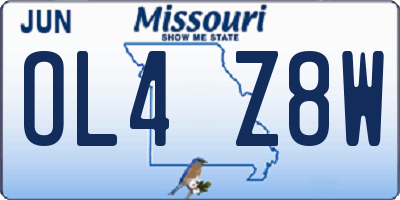 MO license plate OL4Z8W