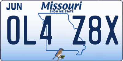 MO license plate OL4Z8X