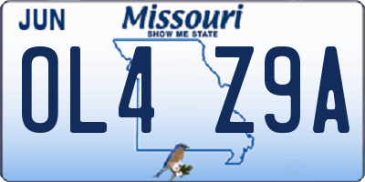 MO license plate OL4Z9A