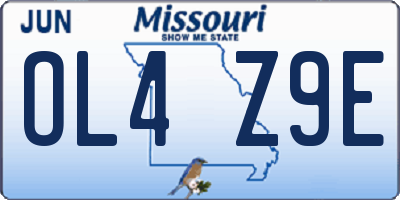 MO license plate OL4Z9E
