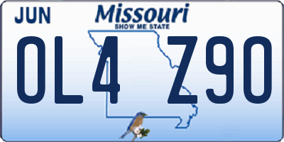 MO license plate OL4Z9O