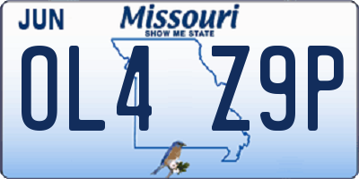 MO license plate OL4Z9P