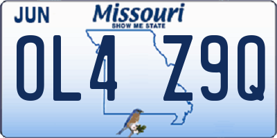 MO license plate OL4Z9Q