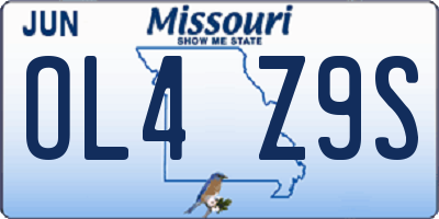 MO license plate OL4Z9S
