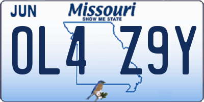 MO license plate OL4Z9Y
