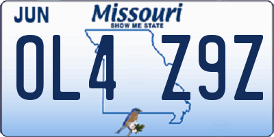 MO license plate OL4Z9Z