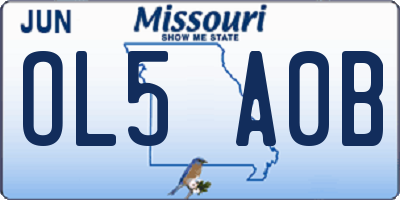 MO license plate OL5A0B